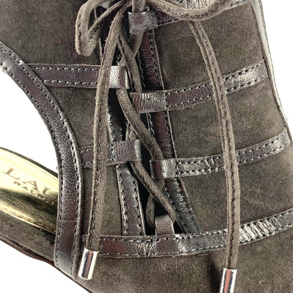 LAUREN RALPH LAUREN Mimi Gray Suede Open Toe Bootie - Picture 5 of 12